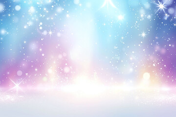 Abstract background in pastel colors with glitter and bokeh, space imitation. Magic background with copy space.