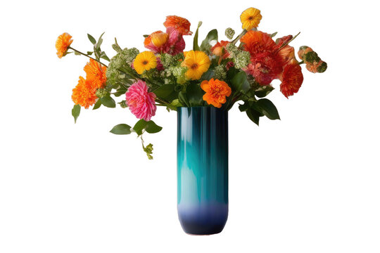 a high quality stock photograph of a single beautiful multi color vase, isolated on transparent background