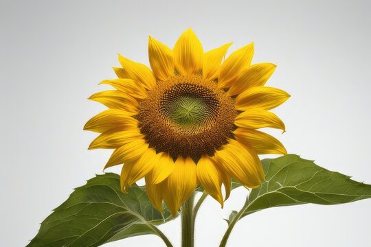 a high quality stock photograph of a single sunflower isolated on a white background