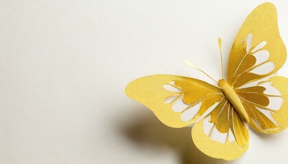 golde butterfly on white background