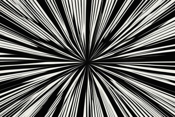 Starburst cartoon comic background. Pop art pattern with radial rays effect. Vector sun light black wallpaper with halftone. Abstract anime explosion. Vintage manga backdrop