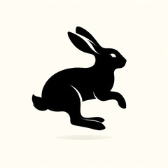 black silhouette of a easter bunny, generative ai