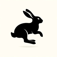 Fototapeta premium black silhouette of a easter bunny, generative ai