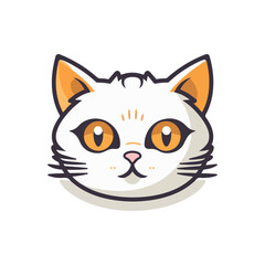 illustration of a adorable cute cat face for logo sign symbol sticker or any purpose vector v7