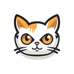 illustration of a adorable cute cat face for logo sign symbol sticker or any purpose vector v5