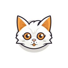 illustration of a adorable cute cat face for logo sign symbol sticker or any purpose vector v4