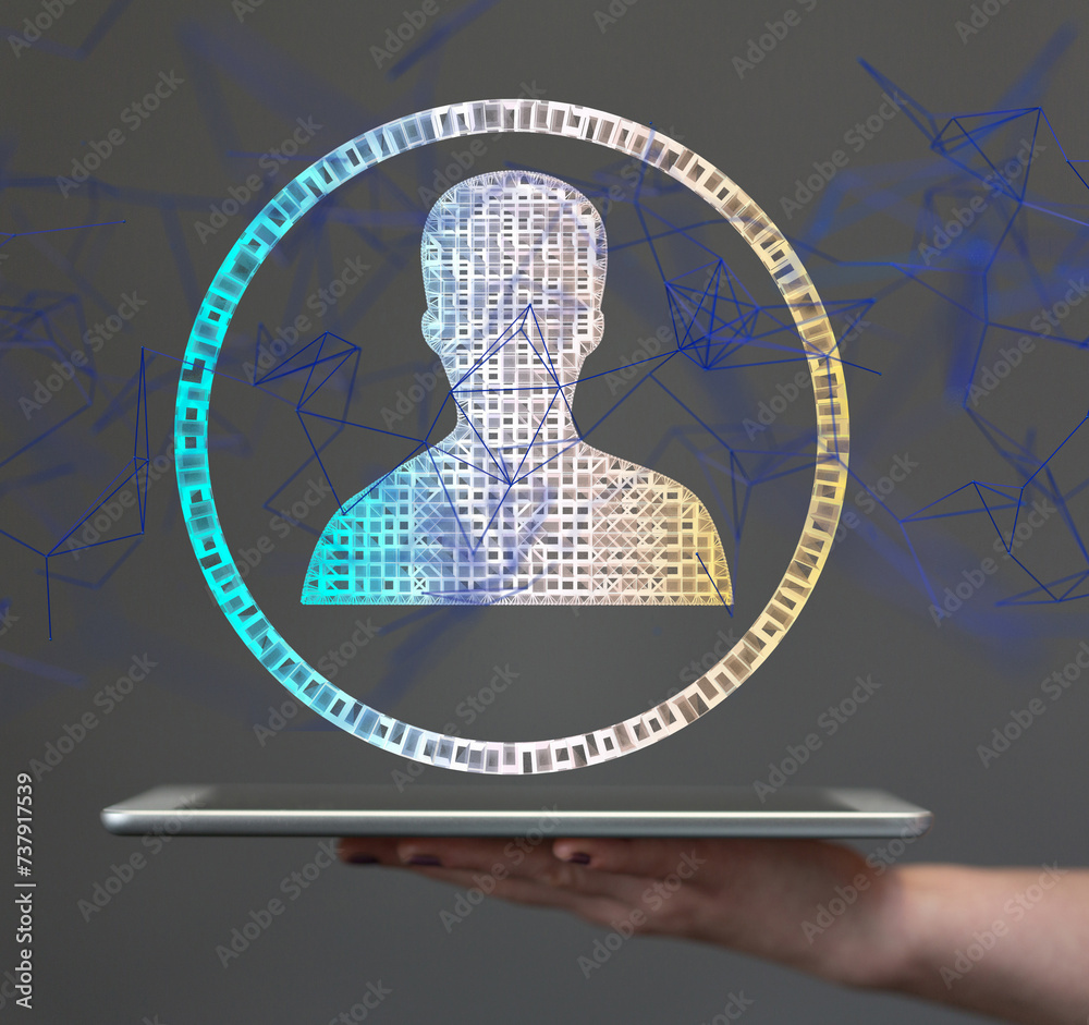 Poster Neural network concept. Connected cells with links. - neural network exposure digital