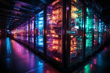 a modern data center for information processing, the Internet, data storage, devices for industrial and scientific research and measurements, the concept of electronics of the future