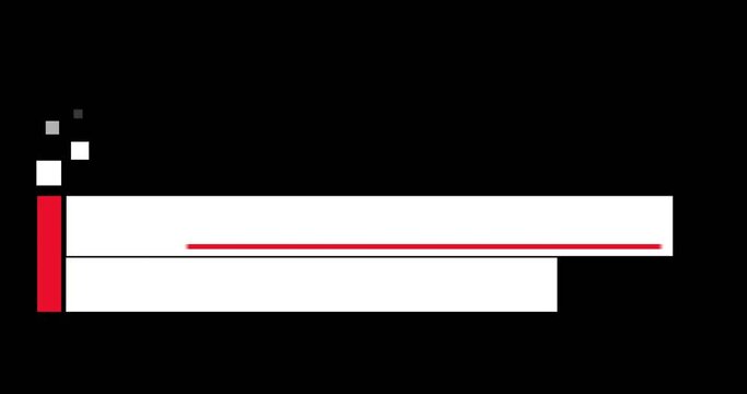 
News channel title header intro lower third infographic animated asset in 4K. Empty minimal attractive eye-grabbing title banner for blogs, videos, presentations, documentation social media, footage.