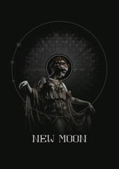 Fototapeta na wymiar Lunar Deities: Celestial Frescoes
