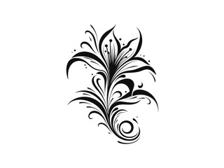 Beautiful minimalist flower illustration art.