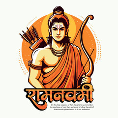 Shri Ram Navami Happy Ram Navami Social media Post template banner - obrazy, fototapety, plakaty