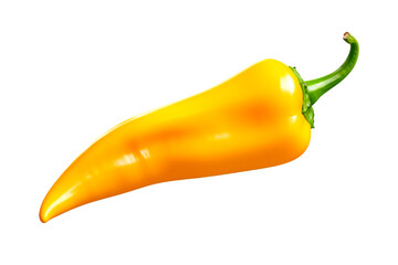 a yellow pepper with a green stem