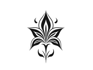 Beautiful minimalist flower illustration art.