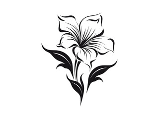 Beautiful minimalist flower illustration art.