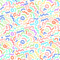 Abstract doodle background in pastel rainbow colours