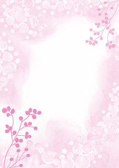 Decorative pink watercolour floral background