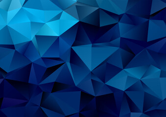 Abstract background with a blue gradient low poly design