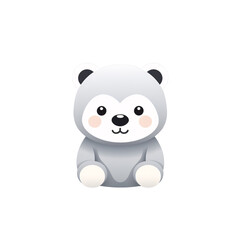 Naklejka premium a cartoon bear sitting on a gray background