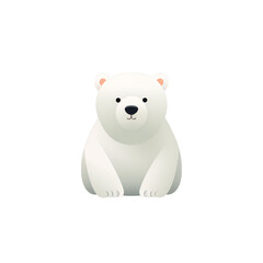 a white bear sitting on a blue background