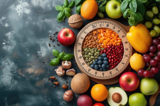 Healthy food concept. Seeks help from a nutritionist or trainer to develop a personalized plan for weight loss and achieving a healthier lifestyle