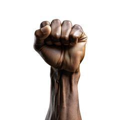 a hand with a fist raised