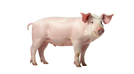 a pig standing on a white background