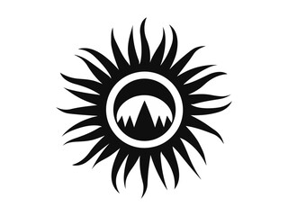 Minimalist tribal vector. Black and white color.