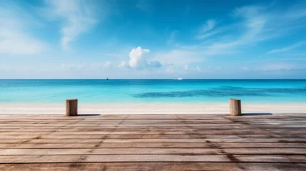 Foto op Plexiglas Wooden pier on the beach © levit