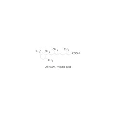 Tunaxanthin skeletal structure diagram.Caratenoid compound molecule scientific illustration on white background.
