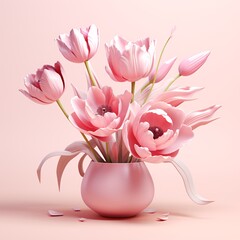 Obraz premium a vase with flowers in it