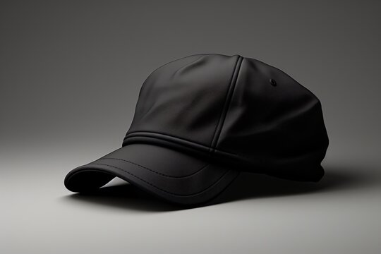 a black hat on a gray background