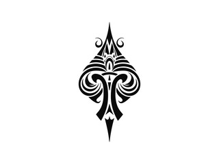Minimalist tribal vector. Black and white color.