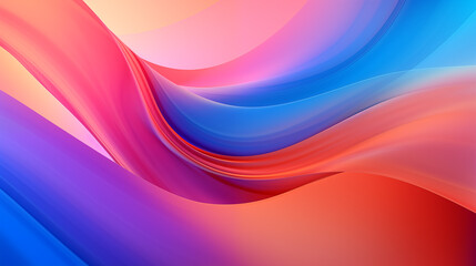 3d render, abstract background with wavy folds of Colorful silk cloth