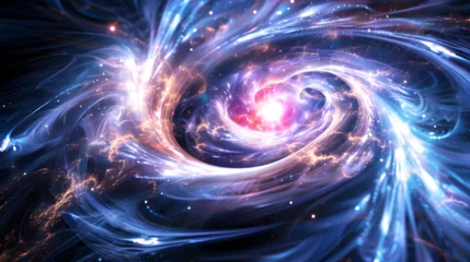 Foto op Aluminium Cosmic energy swirling in space,, Blue nebula in space, computer abstract background, 3D rendering, Beautiful neutron star explosion with gamma rays in a distant galaxy, Free P  © Abdul