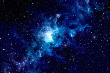 A space of the galaxy atmosphere with stars at dark background.