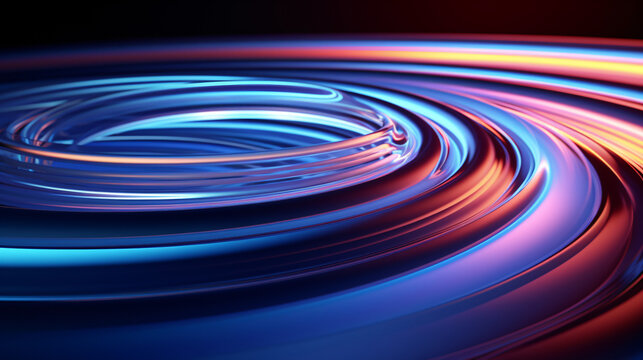 Glowing round illuminated lines with motion blur. © Salman