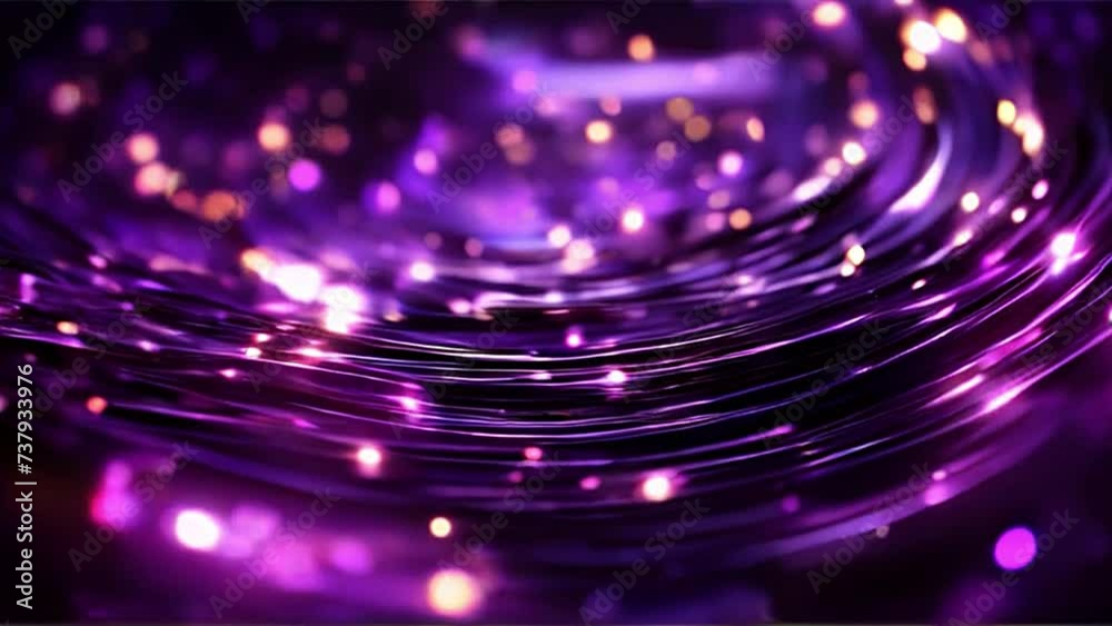 Poster purple abstract motion background with shining stars lights. the endless whirling of lights in outer