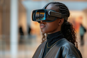 stock photo of a professional using Apple Vision Pro VR glasses for architectural design, innovative atmosphere, modern and sleek workspace