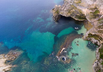 Aerial view of beautiful beach in Zakynthos island, Greece