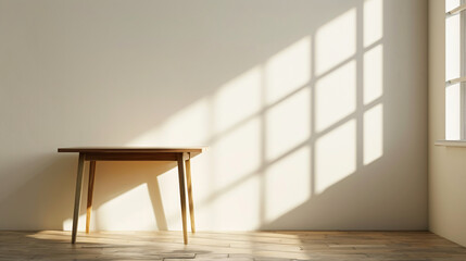 A table against a light wall