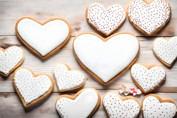 white heart shaped cookies