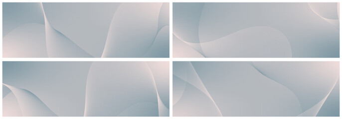 Obraz premium Abstract background vector set green, orange with dynamic waves for business. Futuristic technology backdrop with network wavy lines. Premium template with stripes, gradient mesh for banner, poster