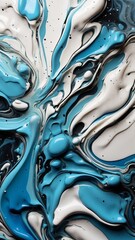 Ai generated illustration of Abstract marble wallpaper vertical background, luxury marble texture gold, and blue tone