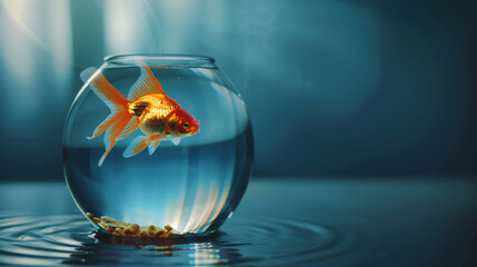 Aquarium with a goldfish