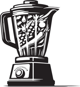  Counter blanders -immersion blander Silhouette- Black and White Illustration