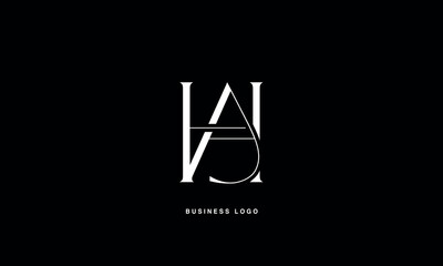 HA, AH, H, A, Abstract Letters Logo Monogram