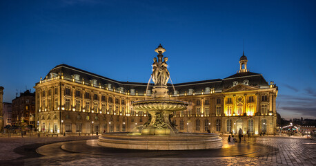 Fountain of the Three Graces in Place de Bourse in Bordeaux France - 737941956