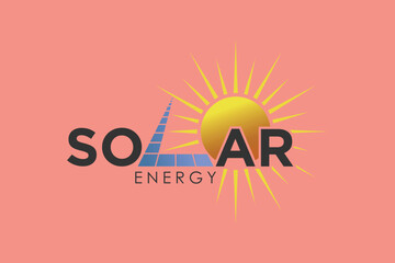Solar energy logo design with vector premium concept