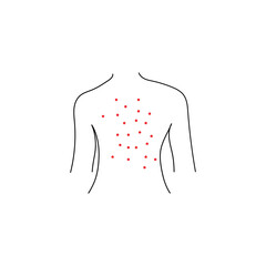 Skin rash line icon vector. Vector illustration allergy, scabies, chicken pox, rubella rash.
